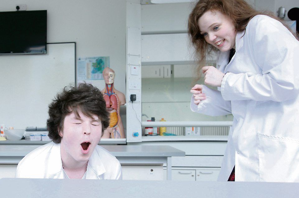 Mind blowing science ....Fionn O'Maoileoin and Caroline Crowther, Students at CTY at DCU  pix Ronan Lang/Feature File