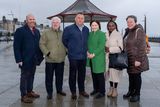 thumbnail: Ian McGahon, John Kenna, Cllr Paul O'Brien, Labour MEP candidate Niamh Hourigan, Anne Waithira Burke and Aoife Caomhánach, at the bandstand in Bray. Photo: Leigh Anderson.