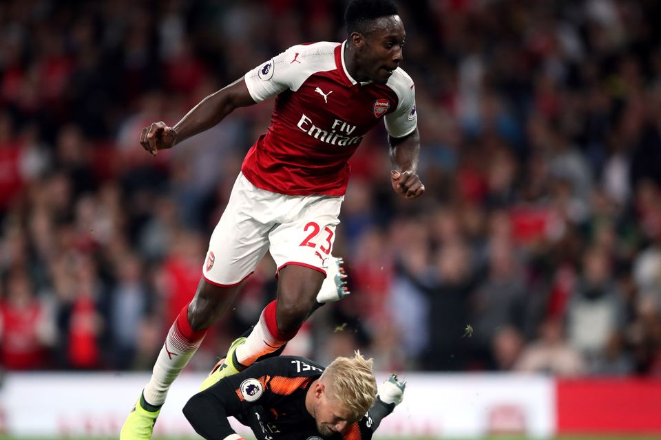 Danny Welbeck scored Arsenal's second goal as they beat Leicester 4-3 on Friday night