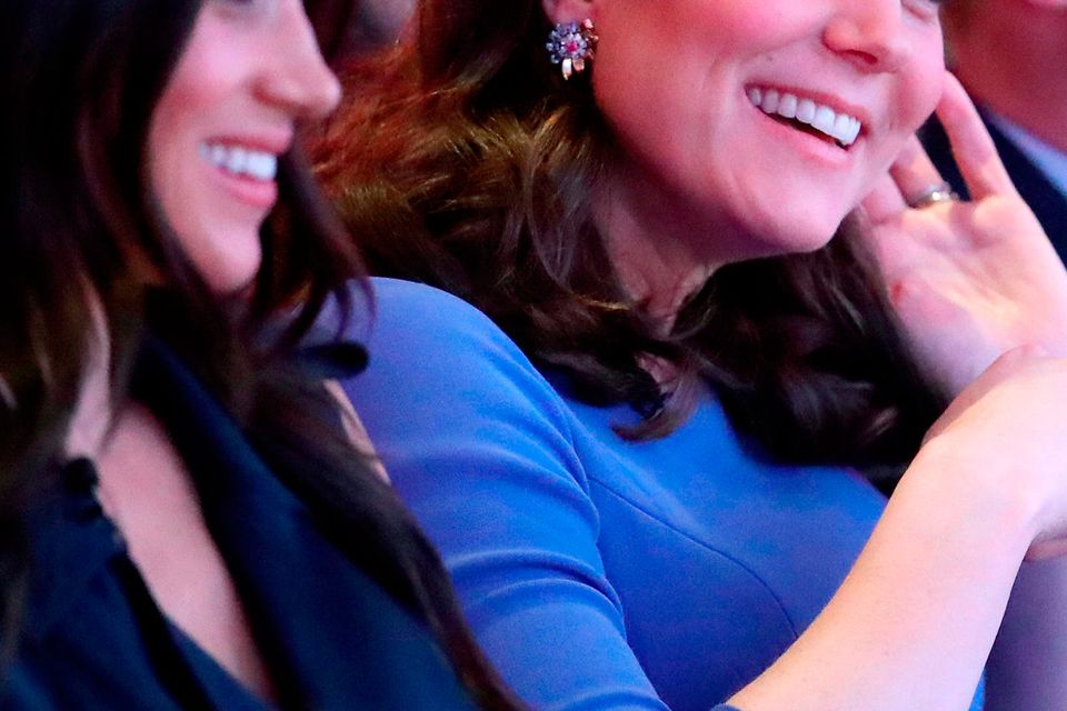 Meghan Markle (left) and the Duchess of Cambridge during the first Royal Foundation Forum in central London