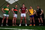 thumbnail: Jack Casey of Leitrim, Diarmuid O'Connor of Mayo, John Daly of Galway, Conor Hussey of Roscommon and Keelan Cawley of Sligo at the launch of the 2024 Connacht GAA Football Championship at University of Galway Connacht GAA AirDome in Bekan, Mayo. Photo: Piaras Ó Mídheach/Sportsfile