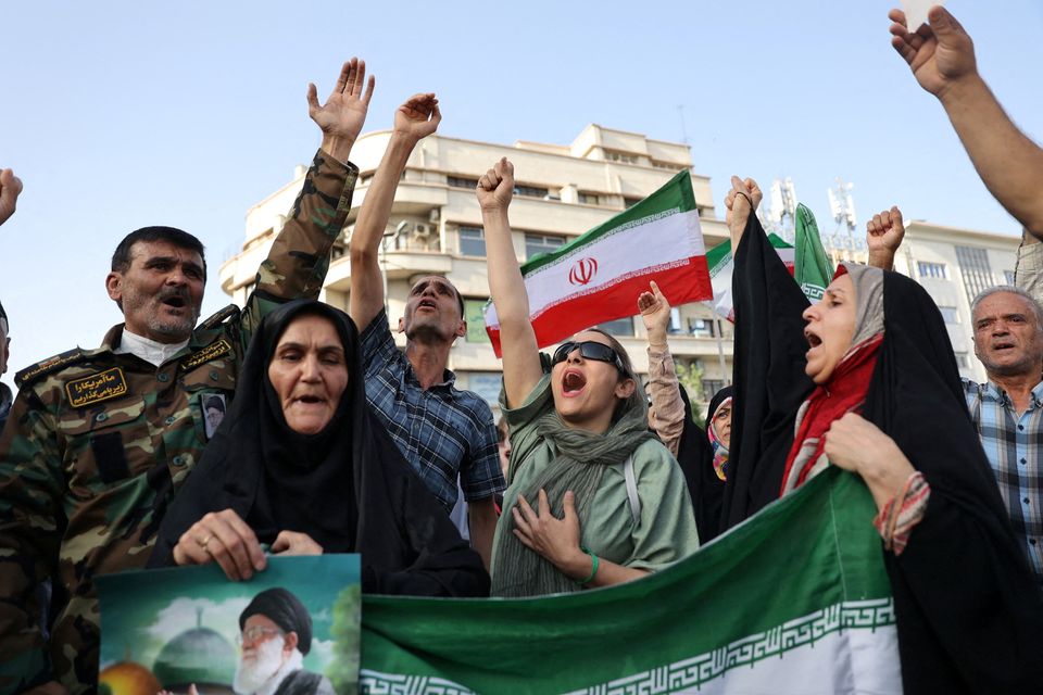 People attend a protest in Tehran against the US attack on nuclear sites. Photo: Reuters