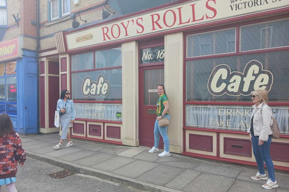 Nora Begley at the door of Roy's Rolls