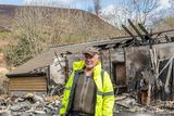 thumbnail: Pieter J Bot at the site where his house burnt to the ground on Good Friday. Photo by Michael Donnelly.