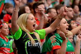 thumbnail: Mayo fans celebrate their side's equalizing point near the end of the game. Photo: Paul Moran