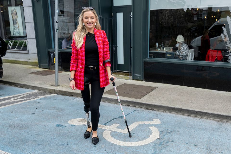 Disability advocate and motivational speaker Nikki Bradley is supporting the Disabled Drivers Association of Ireland’s campaign for city and county councils to introduce a Text Alert Scheme to enable the safe reporting of illegal parking in accessible bays in public places. Photo: Andrew Downes/XPOSURE