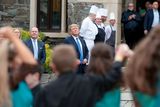 thumbnail: Meeting the staff at Doonbeg. Photo: David Conachy