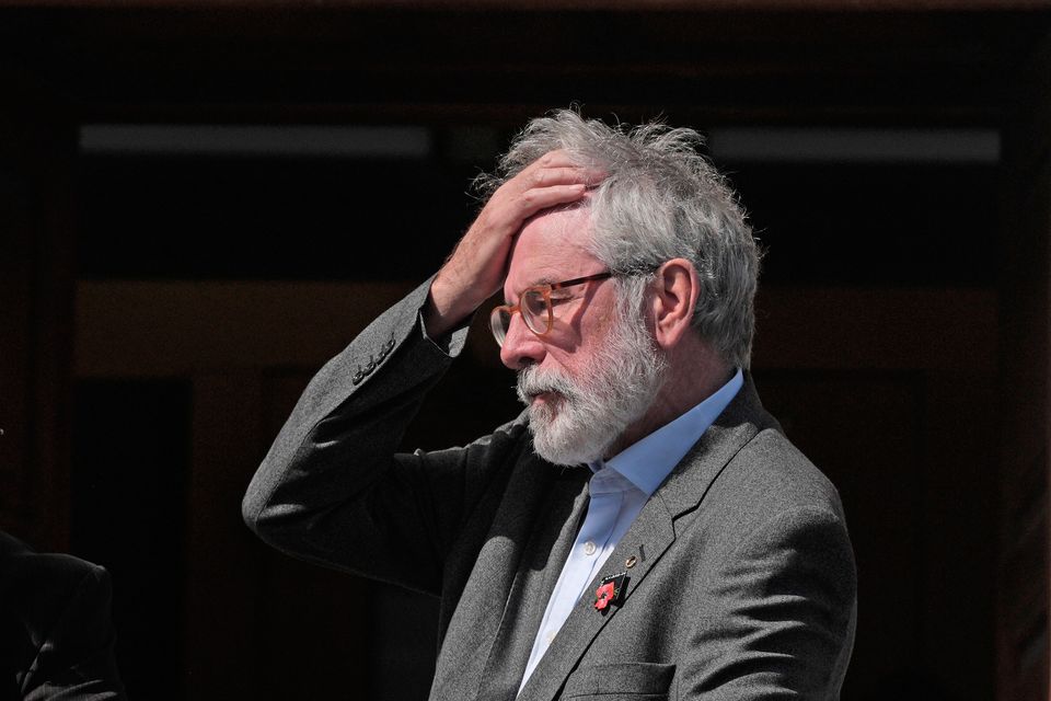 Former Sinn Féin president Gerry Adams outside the High Court in Dublin. Photo: Brian Lawless/PA