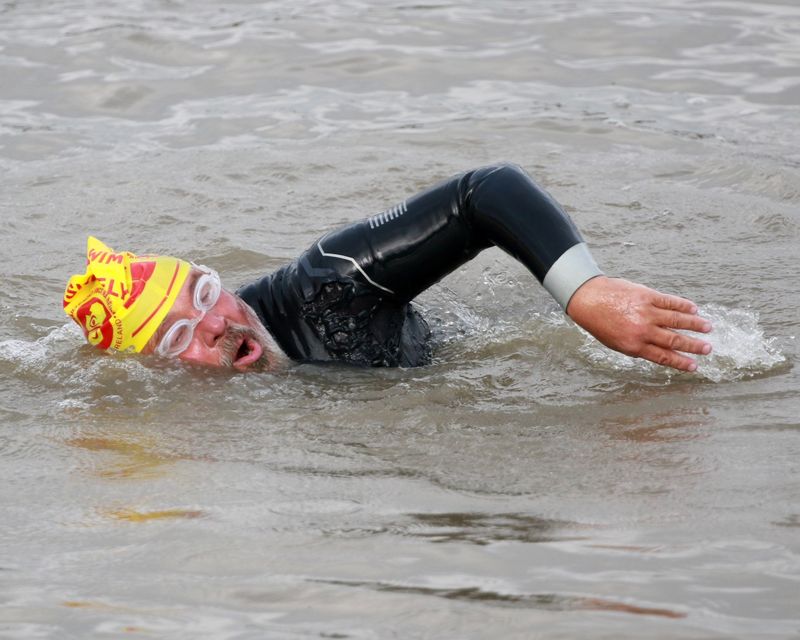 Dermot Higgins: Former teacher who survived bear attack becomes fastest and oldest person to swim the Shannon