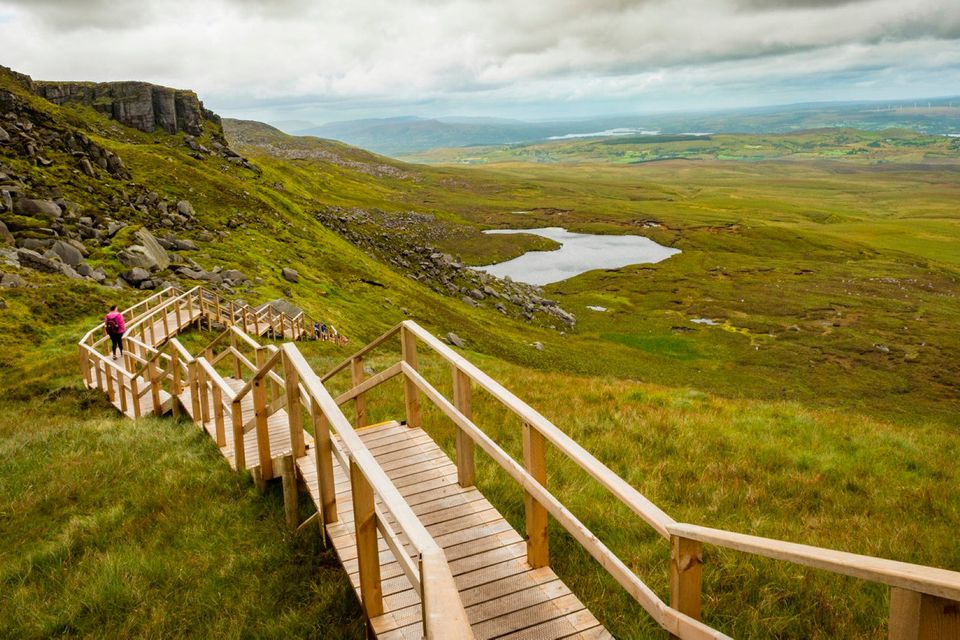 The 'Stairway to Heaven' on Cuilcagh Mountain's Legnabrocky trail. Photo: Deposit