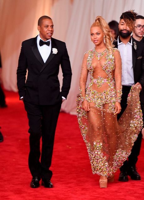 Jay Z (L) and Beyonce attend the "China: Through The Looking Glass" Costume Institute Benefit Gala at the Metropolitan Museum of Art on May 4, 2015 in New York City.  (Photo by Mike Coppola/Getty Images)