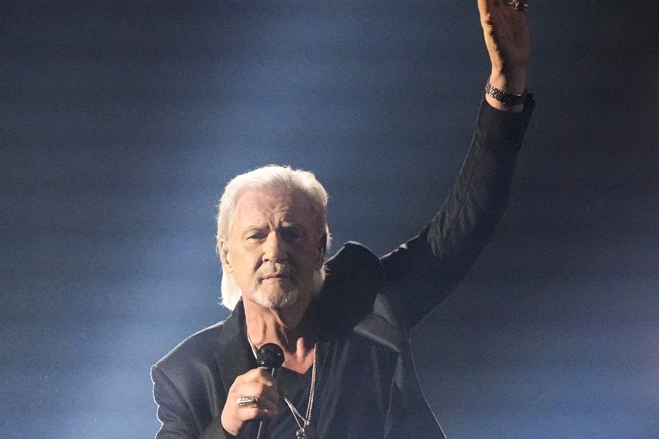 Johnny Logan of Ireland, two-time Eurovision winner on the Malmo stage (AP Photo/Martin Meissner)