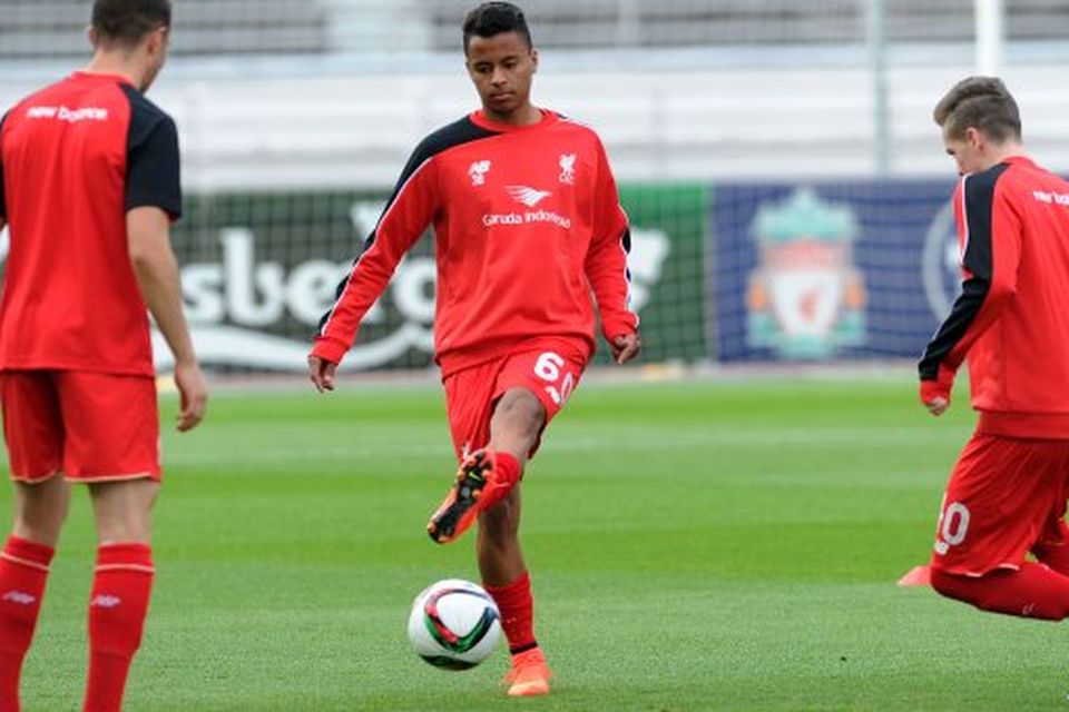 Allan Rodrigues de Souza of Liverpool FC in action before the pre season friendly against HJK Helsinki at Olympic Stadium