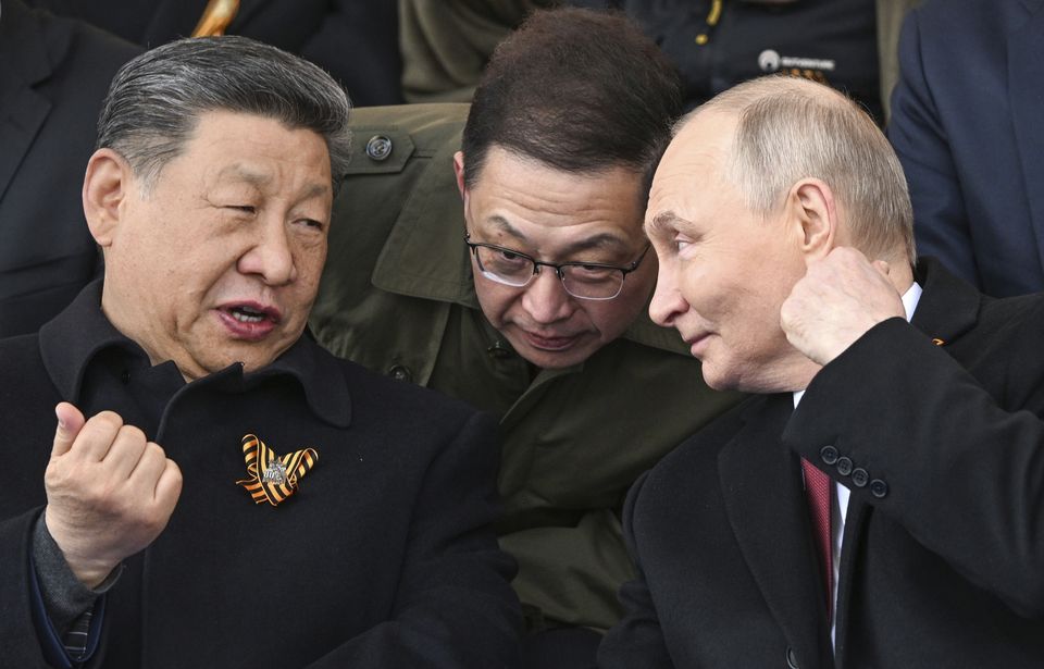 Foreign leaders including China’s Xi Jinping joined Vladimir Putin for the celebrations in Moscow. Photo: Photo: RIA Novosti via AP