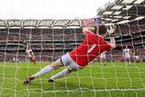 thumbnail: Alan Freeman, Mayo, scores his side's first goal from a penalty past Tyrone goalkeeper Pascal McConnell