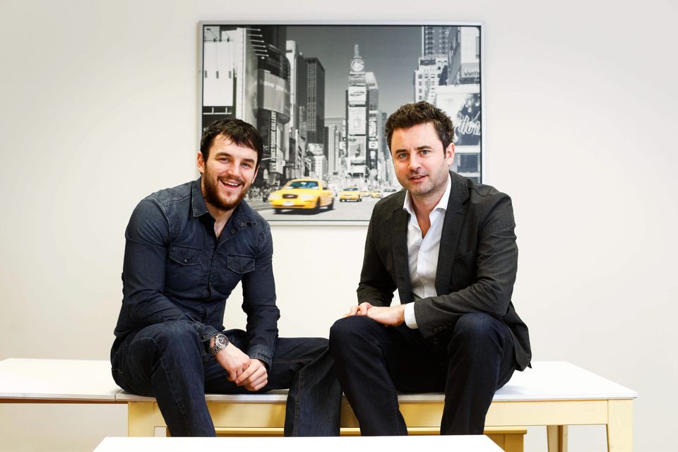 NewsWhip co-founders Andrew Mullaney and Paul Quigley. Photo: Conor McCabe Photography
