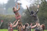 thumbnail: Wicklow's Jess Reynolds wins a lineout against Portlaoise.