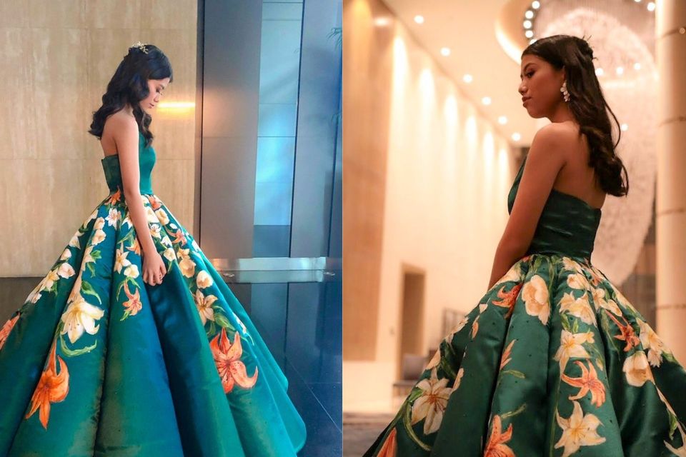 Student spent a month designing and making intricate graduation ball dress  | Irish Independent