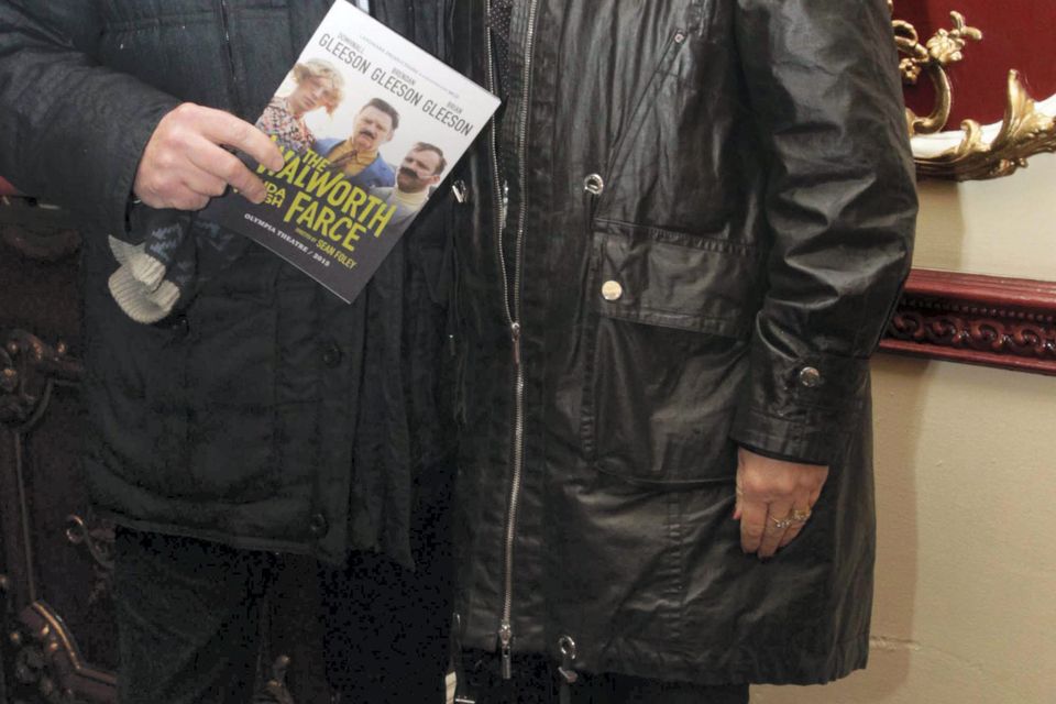Pat Kenny and wife Kathy pictured arriving to The Walworth Farce opening night at the Olympia Theatre, Dublin this evening directed by Enda Walsh Starring  Brendan Gleeson, Brian Gleeson and Domhnall Gleeson…