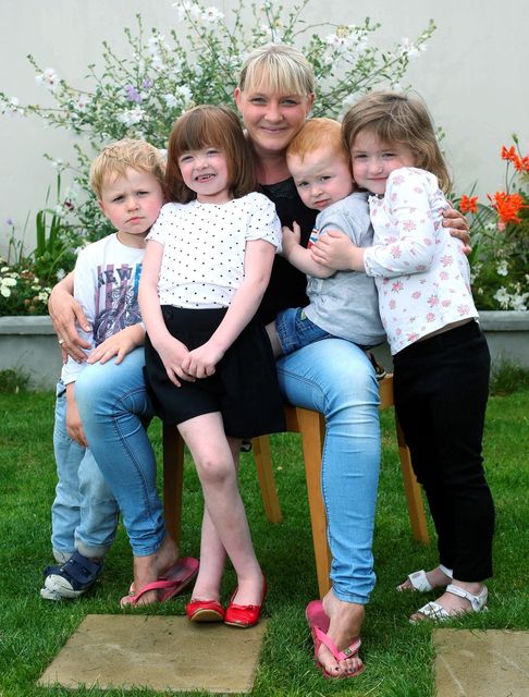 Lucinda Carty with children Mark (4), Alexandra (7), James (1), Chloe (5).