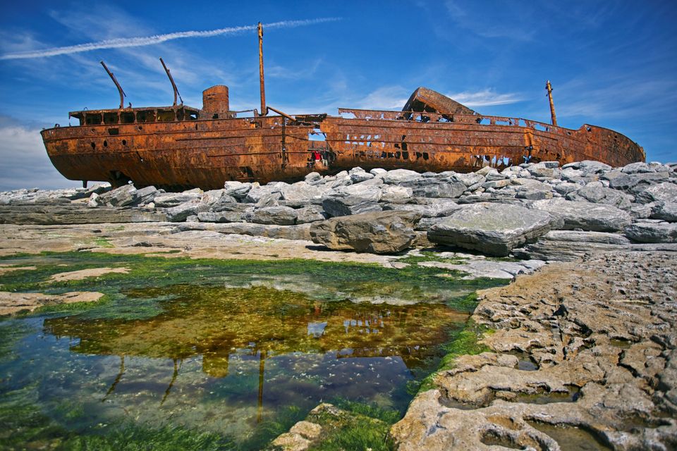 The MV Plassy shipwreck on 'Craggy Island' (or Inis Oírr)