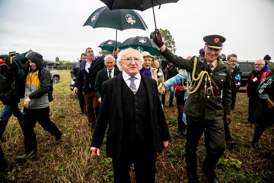 President Michael D Higgins at the Ploughing in Tullamore in 2018. Photo: PA