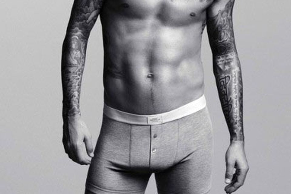 David Beckham poses in his H&M underwear range Photo: H&M