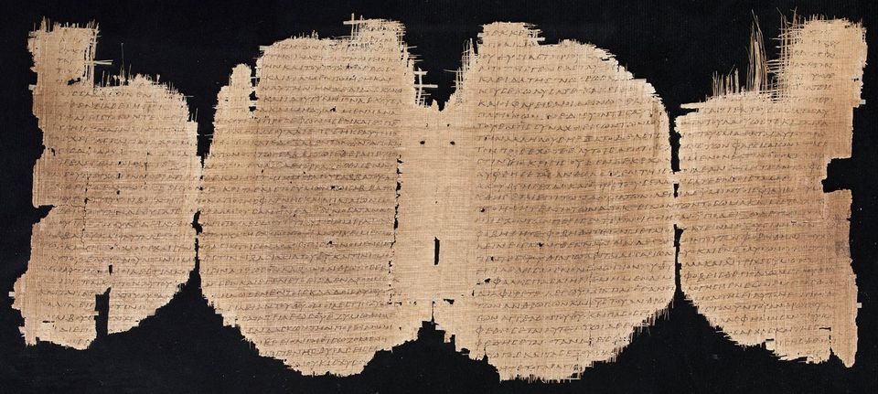 Biblical papyrus from the First Fragments exhibitions at Chester Beatty library