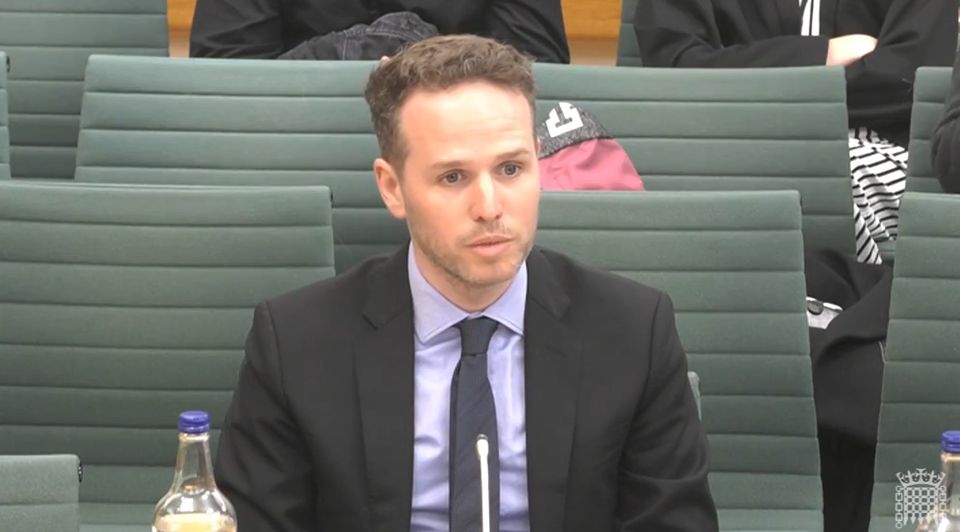 Film4 director Ollie Madden said his company was making ‘fewer’ movies than the studio would like (House of Commons/UK Parliament/PA)