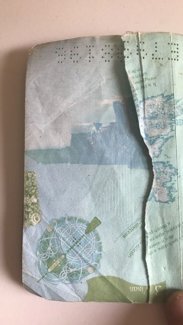 The damaged passport