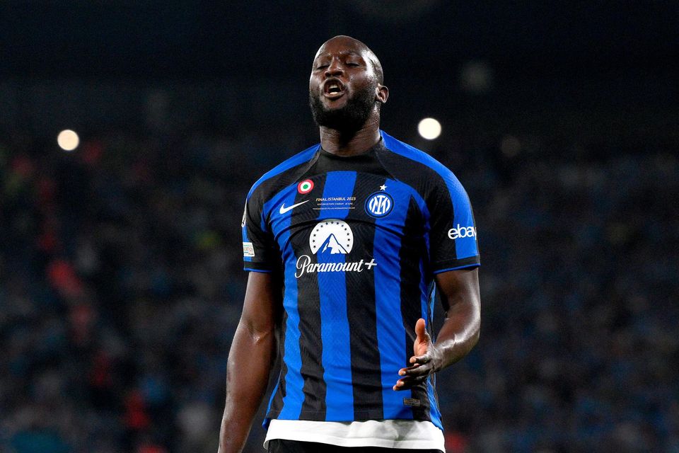 Romelu Lukaku of Internazionale reacts during the UEFA Champions League final. Photo: Getty Images