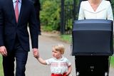thumbnail: Catherine, Duchess of Cambridge, Prince William, Duke of Cambridge, Princess Charlotte of Cambridge and Prince George of Cambridge arrive at the Church of St Mary Magdalene on the Sandringham Estate for the Christening of Princess Charlotte of Cambridge on July 5, 2015 in King's Lynn, England.  (Photo by Chris Jackson - WPA Pool/Getty Images)