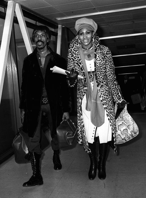 Tina Turner arriving in London with her then husband and singing partner Ike Turner in 1971 (PA)