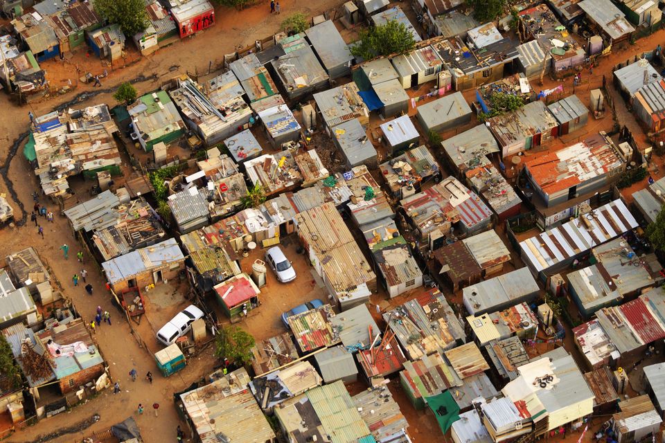 Aerial view of an informal settlement