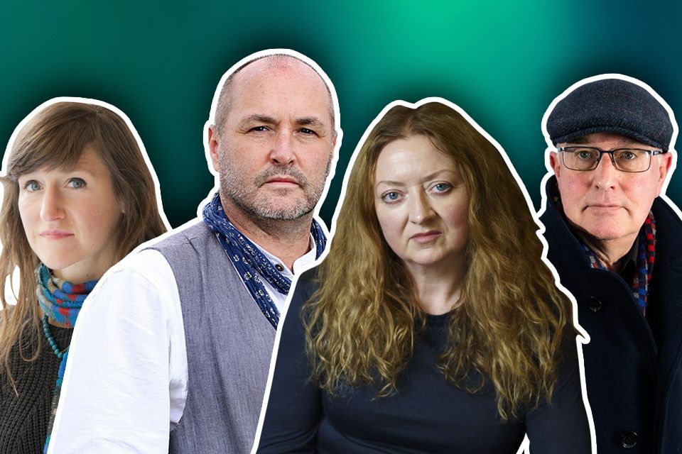 Previous New Irish Writing winners Sara Baume, Colum McCann, Claire Keegan and Joseph O'Connor