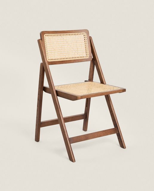 Rattan and wood folding chair, €119, zarahome.com