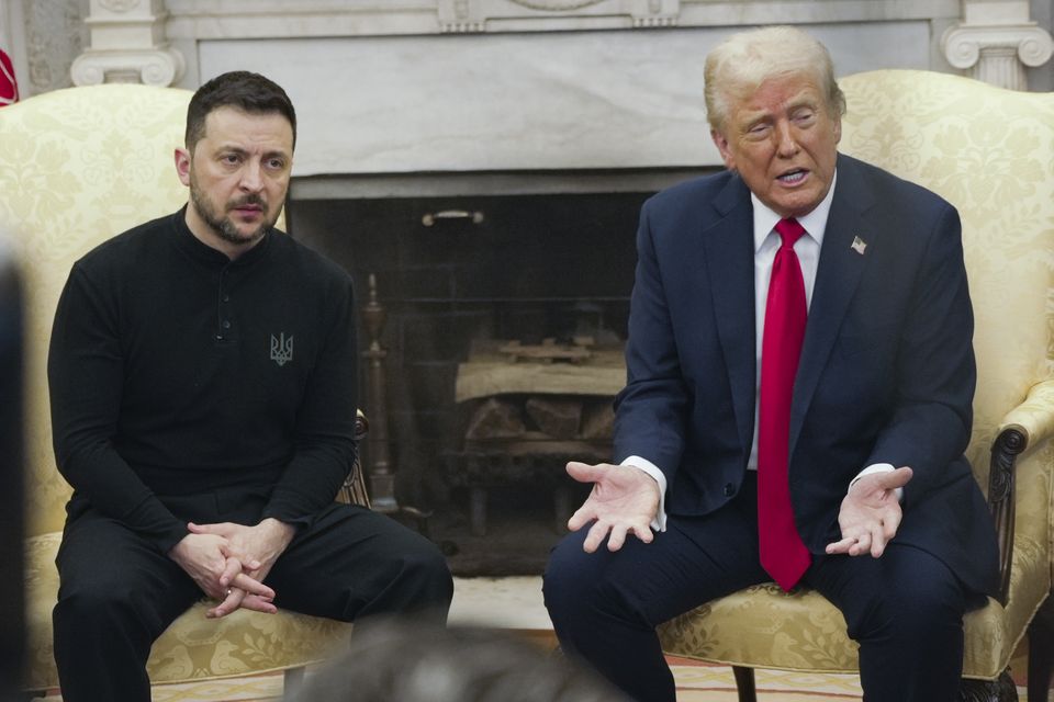 Ukrainian President Volodymyr Zelensky with US President Donald Trump in the Oval Office at the White House in February (Mystyslav Chernov/AP)