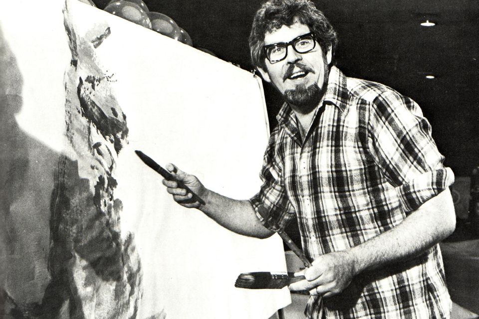 Rolf Harris paints a picture of a kangaroo circa 1970. Photo: GAB Archive/Redferns