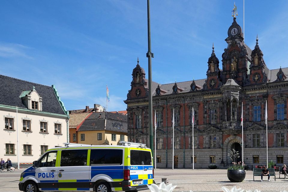 Police patrols in Malmo city centre (AP Photo/Martin Meissner)