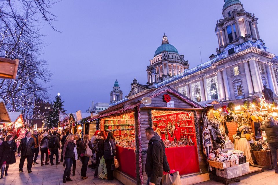 Belfast Christmas market in the grounds of City Hall