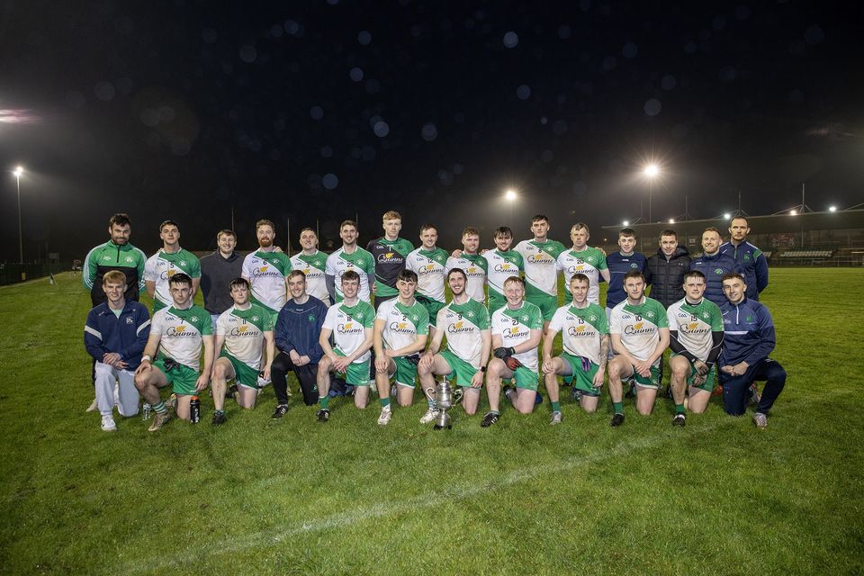 The Baltinglass team after being presented with the Lawless' Hotel Cup following their victory over St. Patrick's on Friday evening.