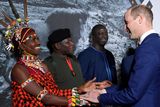 thumbnail: Award finalist Jeneria Lekilelei is congratulated by the Duke of Cambridge during the Tusk Conservation Awards at the Empire Cinema in Leicester Square, London. PA Photo/Toby Melville.