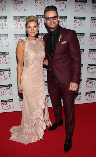 Lisa Duffy and Keith Duffy tonight  on the Red Carpet at The Peter Mark VIP Style Awards 2015 at The Marker Hotel,Dublin. Pictures Brian McEvoy