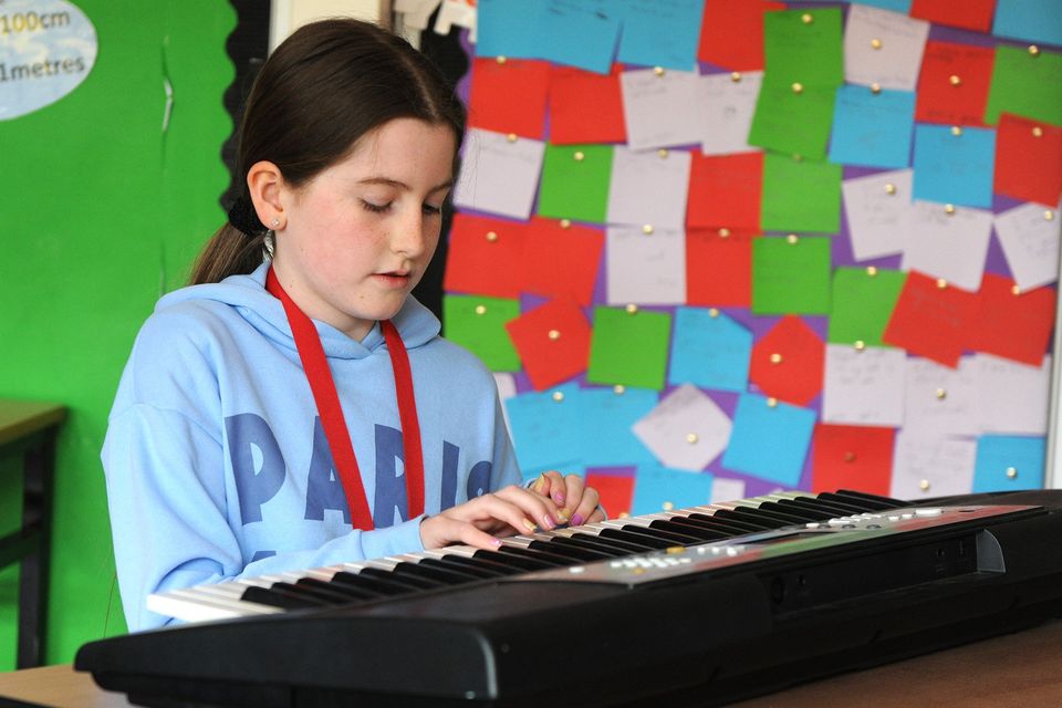 Jacqueline Roche on piano during the Gorey Ballygarrett CCE Junior Feis in St Joseph's School, Gorey on Sunday. Pic: Jim Campbell
