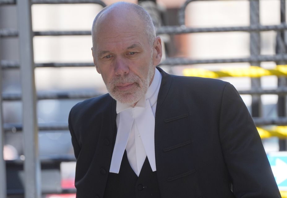 Eoin McCullough SC, for the BBC, arrives at the High Court in Dublin (Brian Lawless/PA)