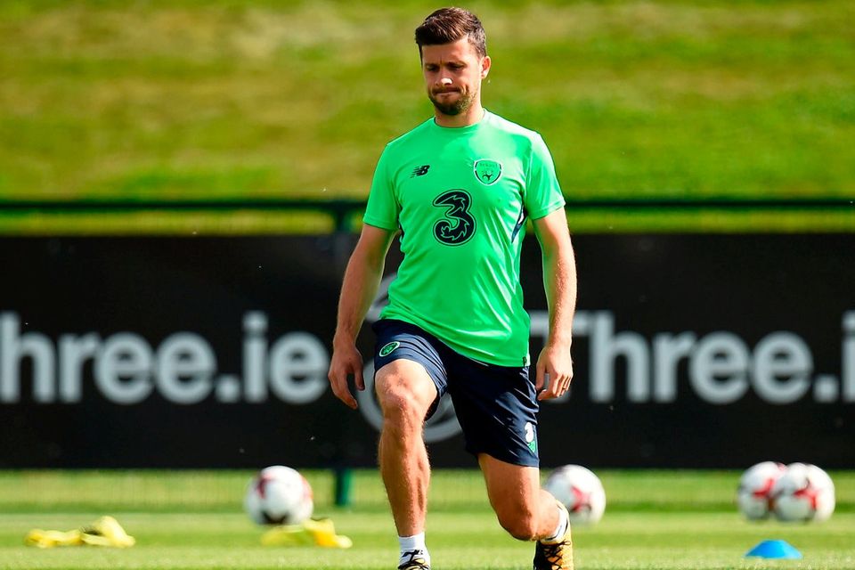 Shane Long of Republic of Ireland during squad training at the FAI NTC in Abbotstown, Dublin. Photo by Seb Daly/Sportsfile
