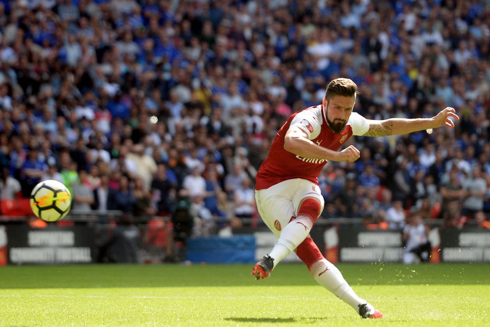 Arsenal's Olivier Giroud netted the winning penalty