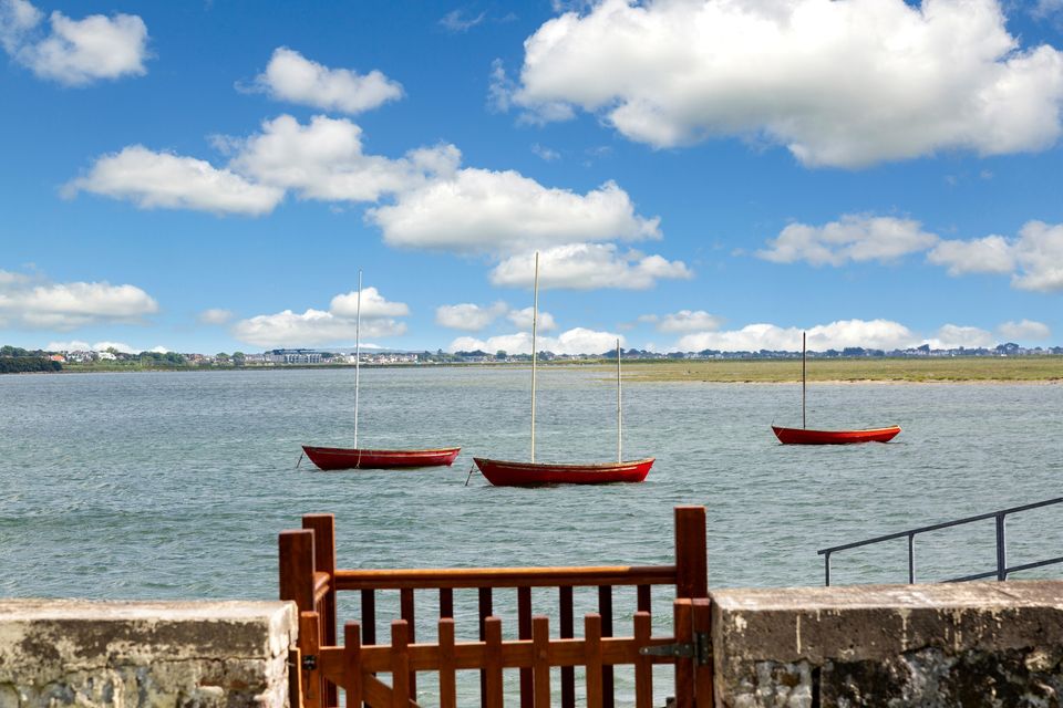 Boats tethered outside the back gate