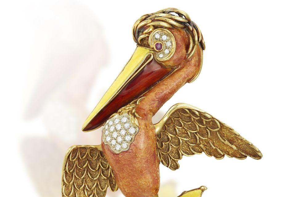 Frascarolo's pelican brooch is estimated to fetch between €4,500 to €5,500 at Adam's