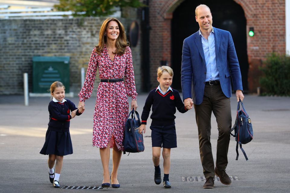 Princess Charlotte and Prince George with their parents Kate and William (Aaron Chown/PA)